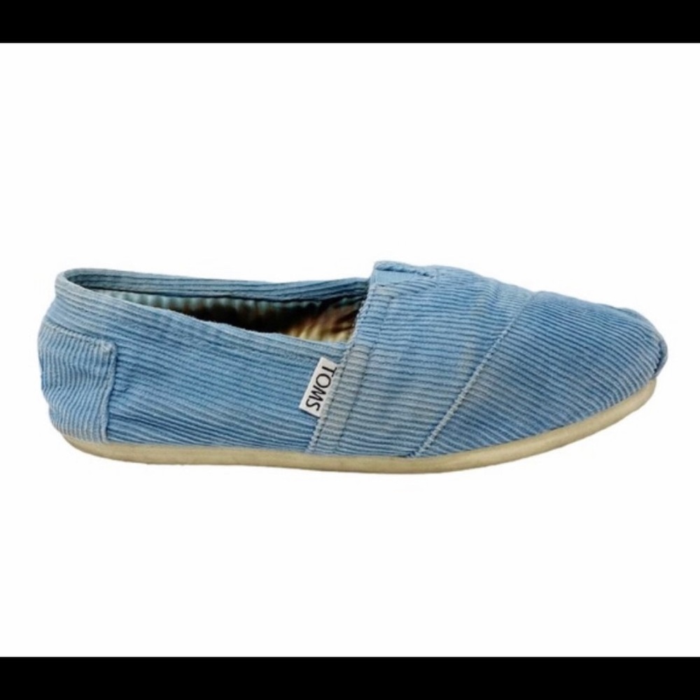 Toms | Blue Corduroy Slip On Alpergatas Size 7